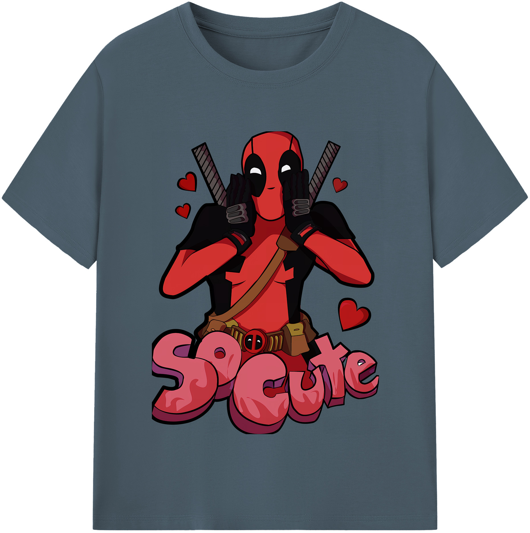 （画像用） Deadpool デッドプール 綿100％半袖Tシャツ（フロントプリント）